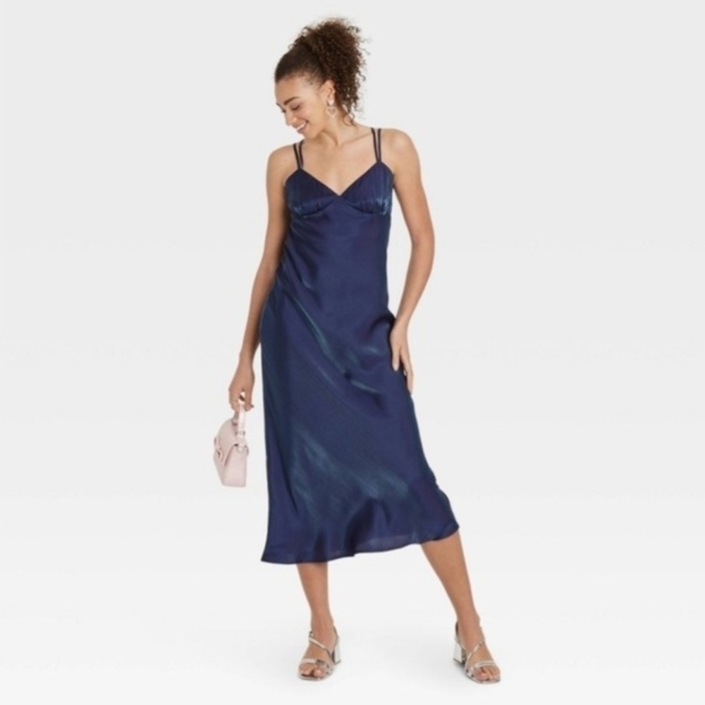 Iridescent Blue Green Maxi Slip Dress ~ Wild Fable Size XS